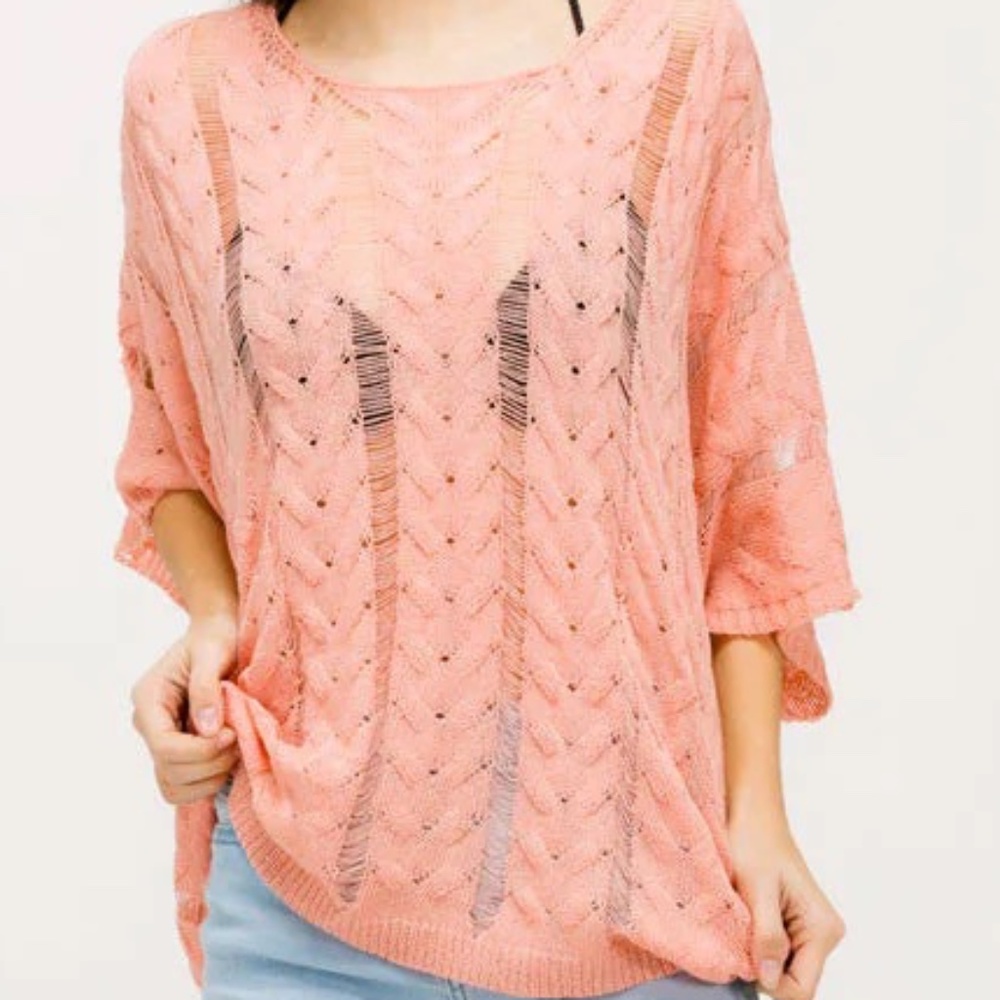 Cable Knit Beach Cover Up